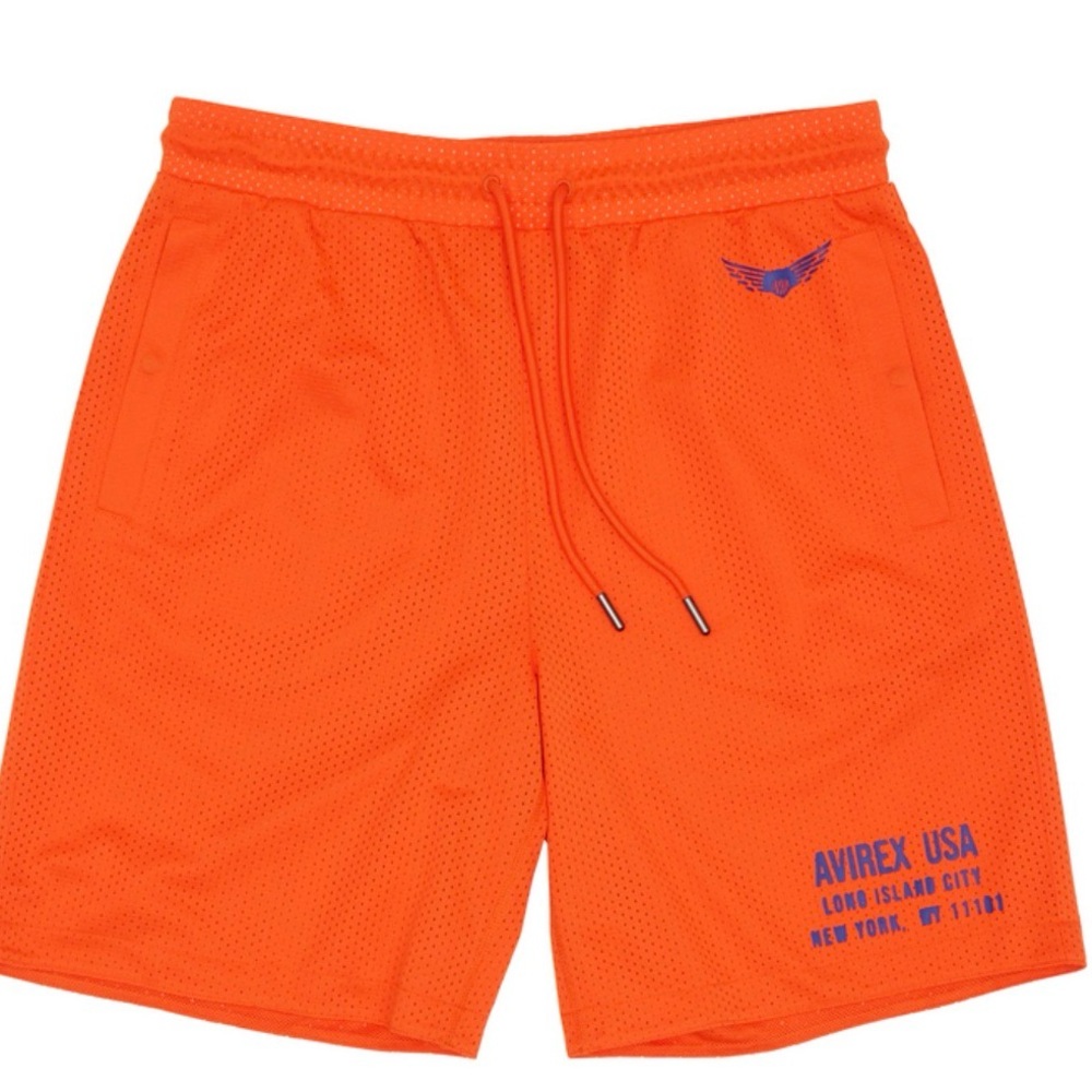 Avirex Men's Bright Orange Athletic Shorts